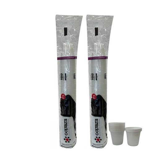 2 Pacotes de Copo de 110ml Liso Branco Copaza com 100 unidades Indicado para bebidas quentes - e - dona