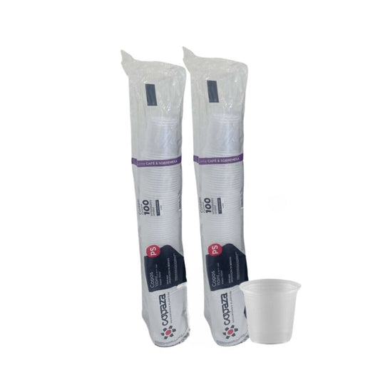 2 Pacotes de Copo de 110ml Translúcido Copaza com 100 unidades - e - dona