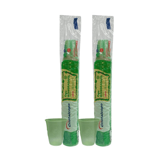 2 Pacotes de Copo de 180ml Biodegradável Translúcido Cristalcopo com 100 unidades - e - dona