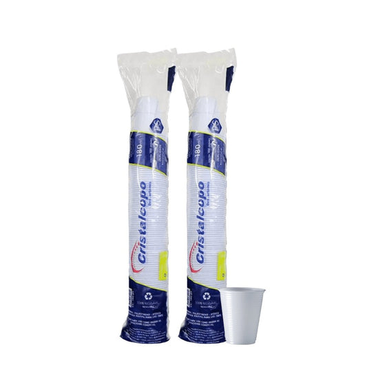 2 Pacotes de Copo de 180ml Branco ABNT2012 Cristalcopo com 100 unidades - e - dona