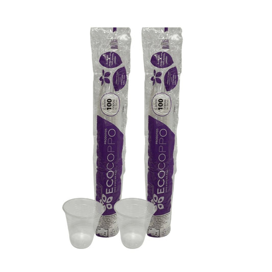 2 Pacotes de Copo de 180ml PP Transparente ABNT 2012 Ecocoppo com 100 unidades - e - dona
