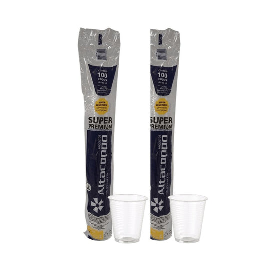 2 Pacotes de Copo de 180ml transparente PP Altacoppo com 100 unidades - e - dona