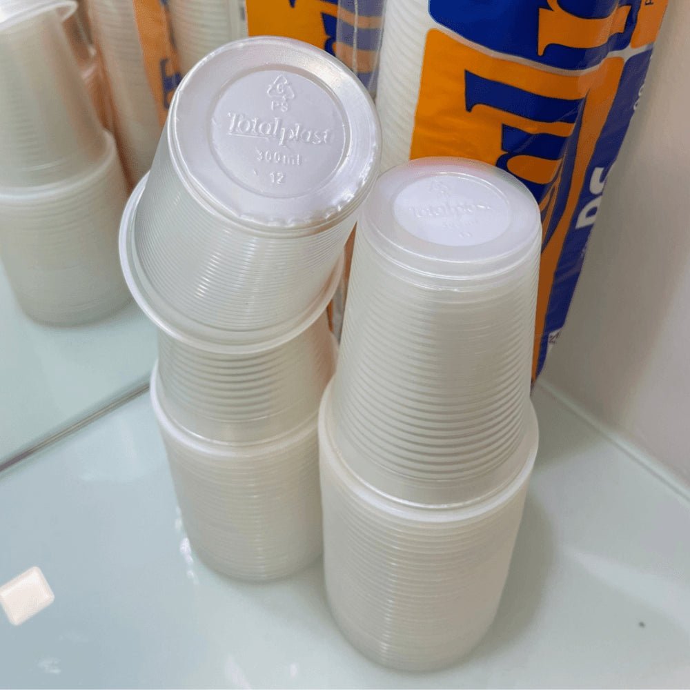 2 Pacotes de Copo de 300ml Transparente PS Totalplast com 100 unidades - e - dona