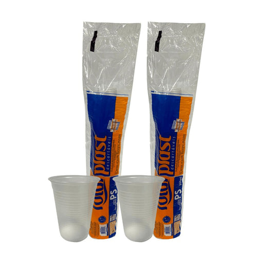 2 Pacotes de Copo de 300ml Transparente PS Totalplast com 100 unidades - e - dona