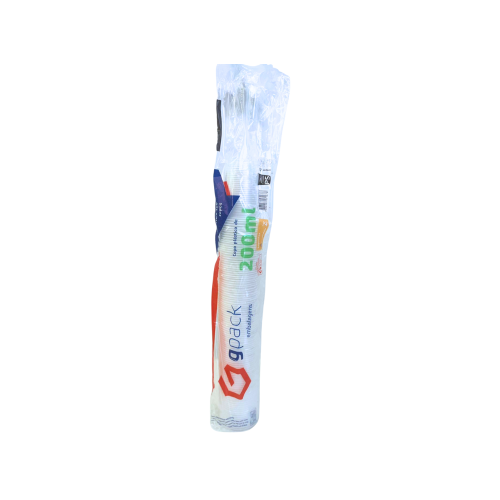 Copo 200ml Gpack Transparente PS 100 Unidades