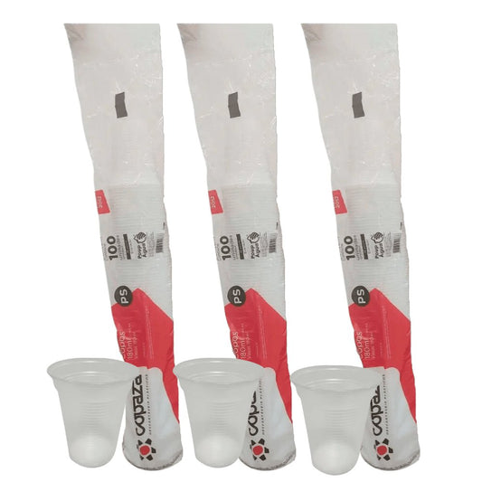 3 Pacotes de Copo de 180ml Branco ABNT 2012 Copaza com 100 unidades - e - dona
