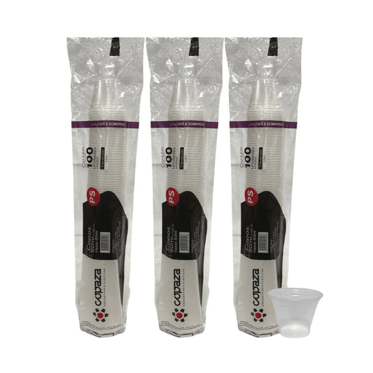 3 Pacotes de Copo de 80ml Translúcido Boca 6 Copaza com 100 unidades ideal para café - e - dona
