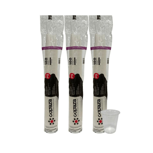 3 Pacotes de Copo de 80ml Translúcido Copaza com 100 unidades - e - dona