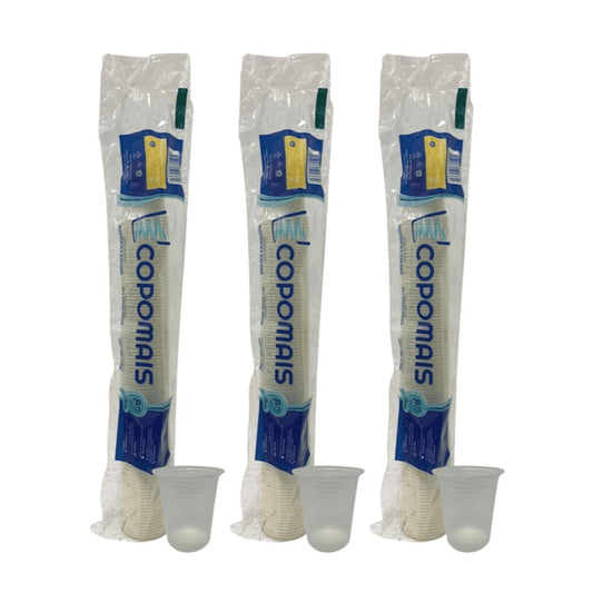 3 Pacotes de Copo de 80ml Transparente PS ABNT 2012 Copomais com 100 unidades - e - dona
