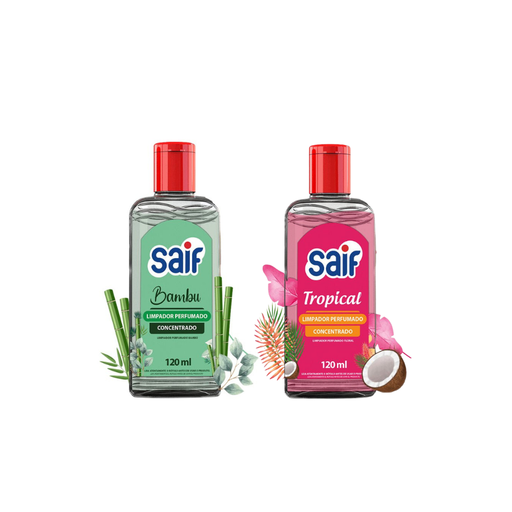 Kit Limpadores Perfumados Concentrado Saif – Tropical e Bambu 120ml Cada