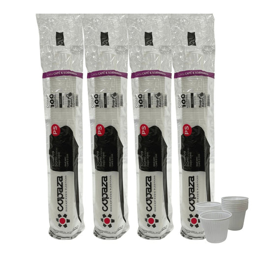 4 Pacotes de Copo de 50ml Branco Copaza ABNT 2002 com 100 unidades - e - dona