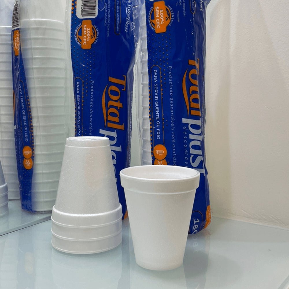 4 Pacotes de Copo de Isopor 180ml Totalplast com 20 unidades - e - dona