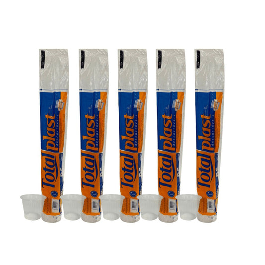 5 Pacotes de Copo de 50ml Transparente PS Totalplast com 100 unidades - e - dona