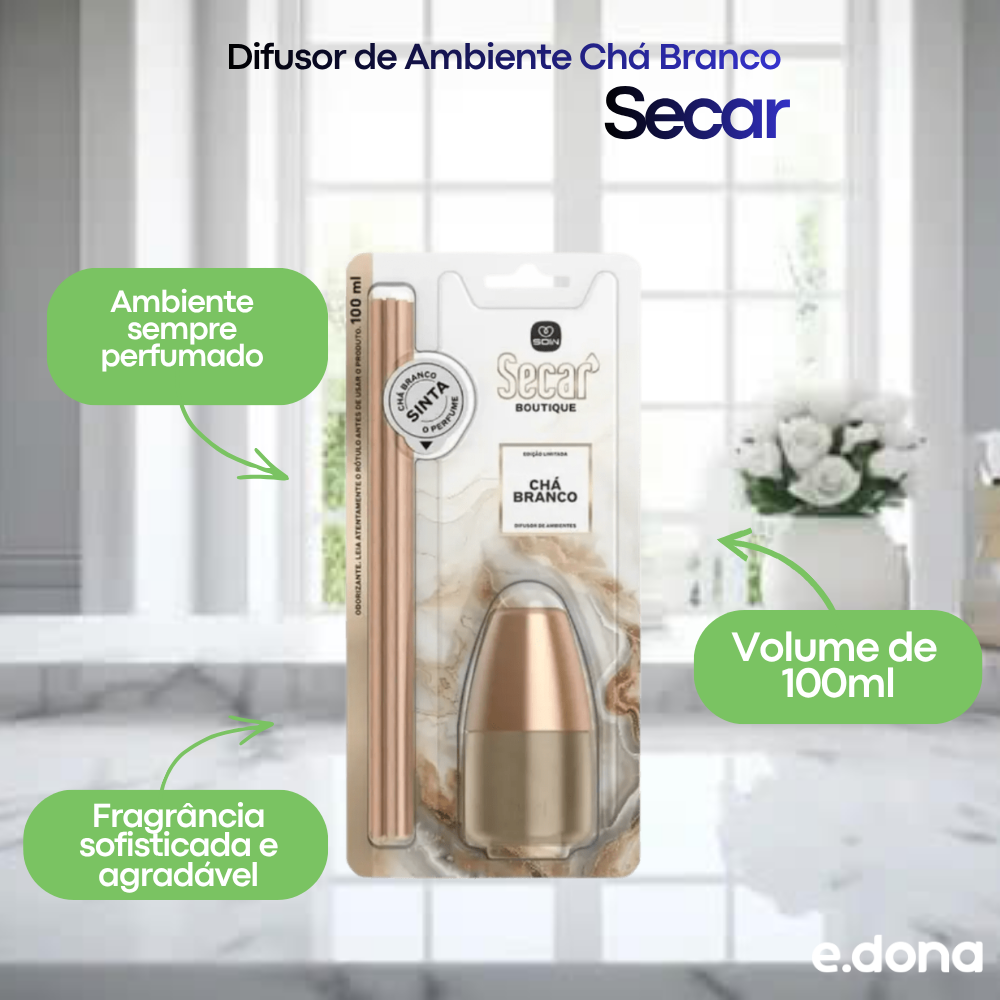 Difusor de Ambiente 100ml Chá Branco Secar