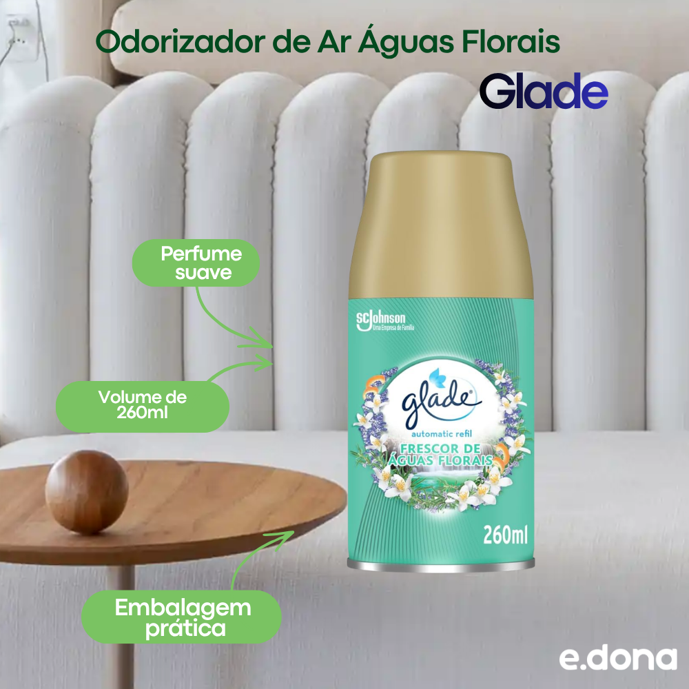 Odorizador de Ar Águas Florais Glade Refil 260ml Promocional