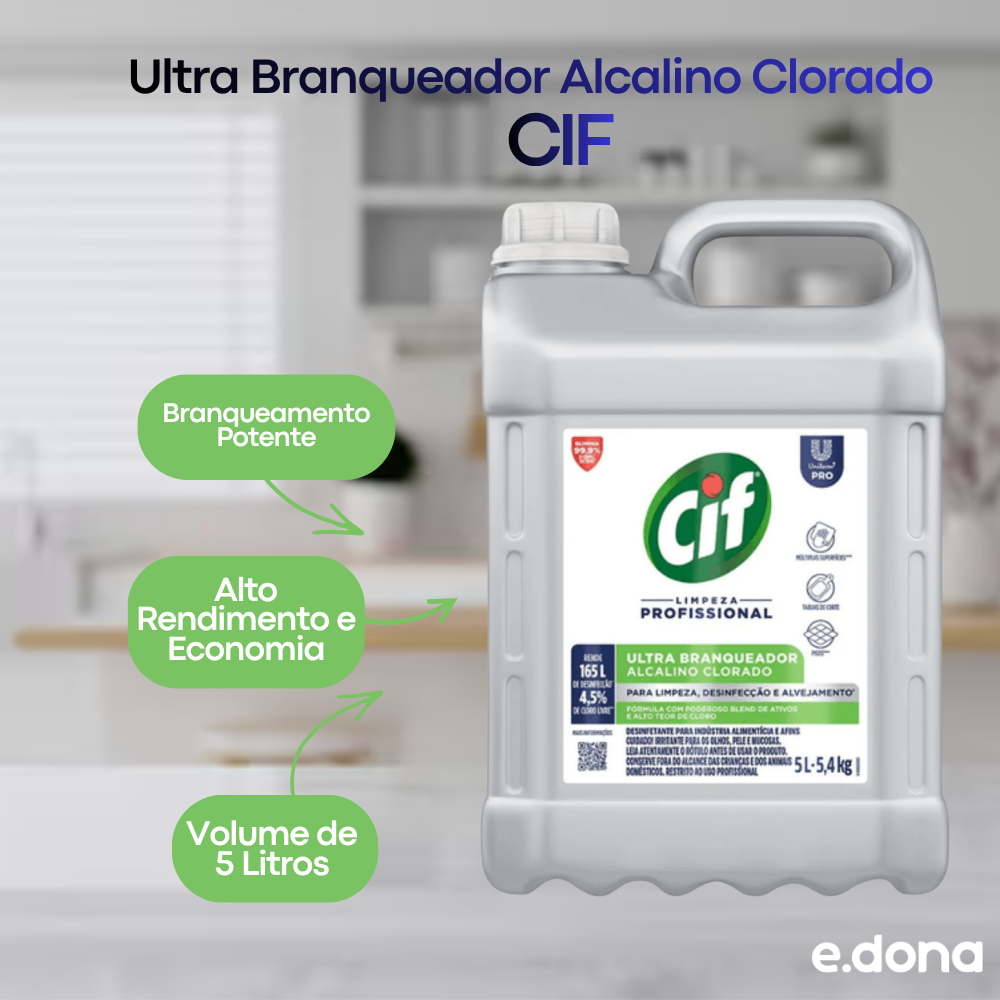 Ultra Branqueador Alcalino Clorado CIF 5 Litros