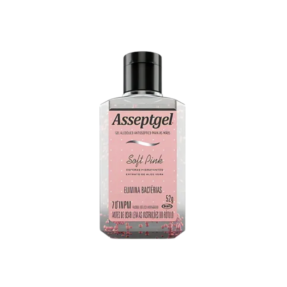 Álcool em gel 70% Soft Pink Asseptgel 52g
