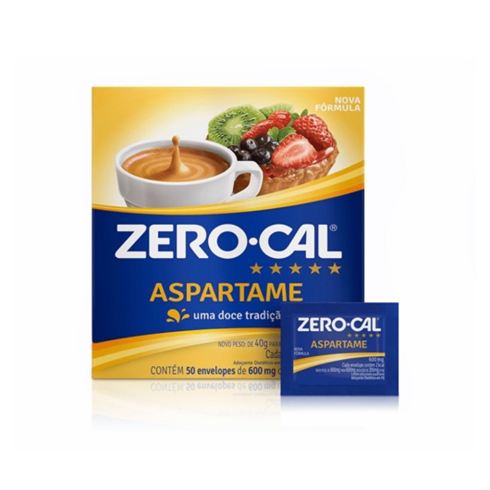 Adoçante Pó Zero Cal Aspartame 0,6g com 50 sachês - e - dona
