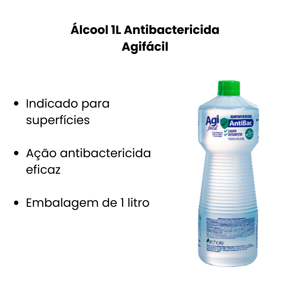 Álcool 1L Agifácil Antibactericida - e - dona
