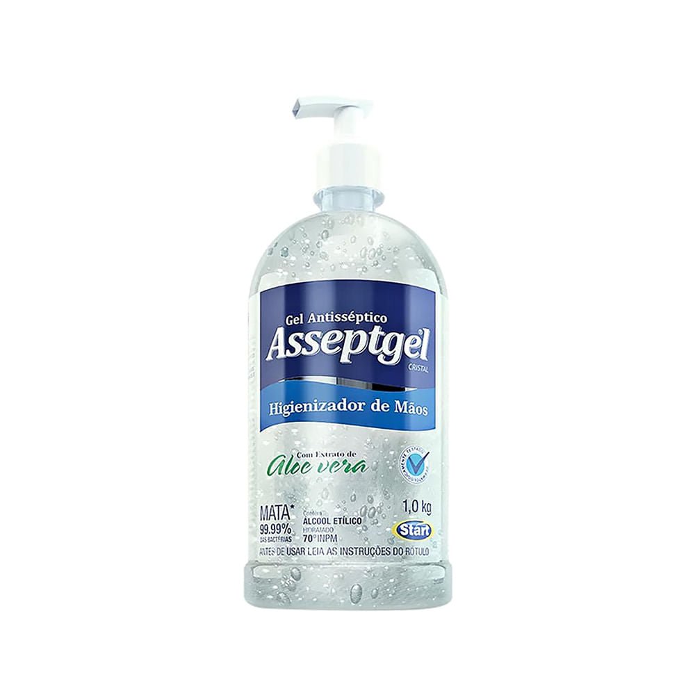 Álcool em Gel 71,04Á Antisséptico Asseptgel Cristal Start 1kg - e - dona