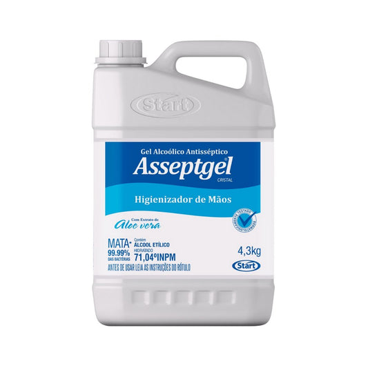 Álcool em Gel 71,04Á INPM Asseptgel Cristal Start 4,3Kg - e - dona