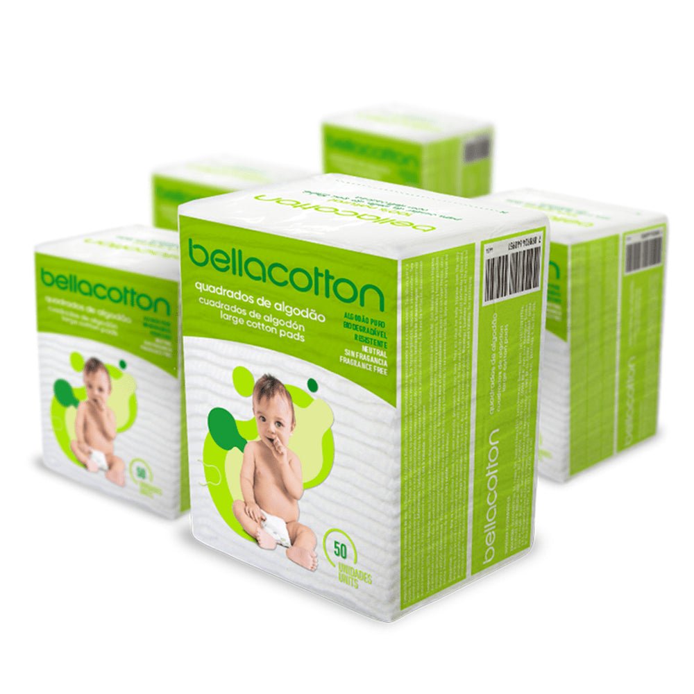 Algodão Quadrado Com 50 Unidades Bella Contton Baby - e - dona