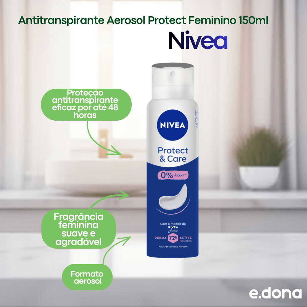 Antitranspirante Aerosol Protect Feminino 150ml Nivea - e - dona