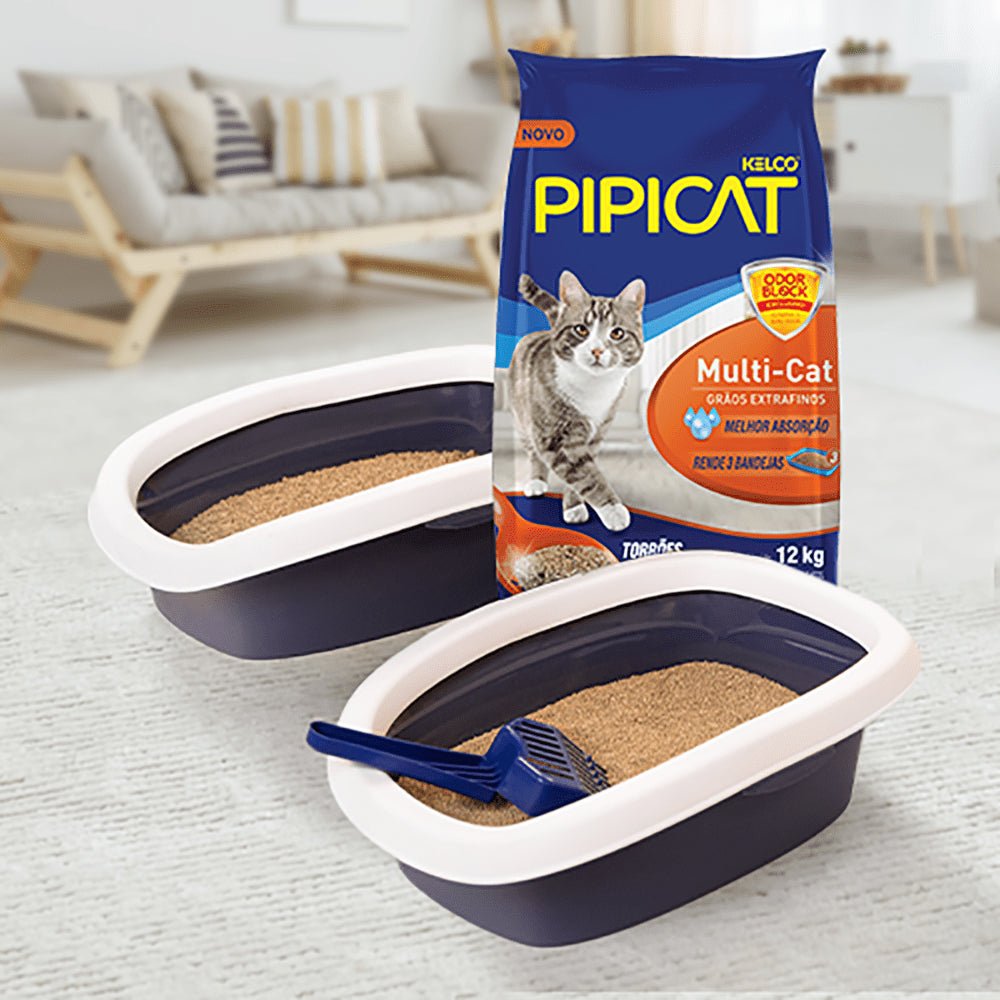Areia Higiênica Sanitária para Gatos Multicat Pipicat 12kg - e - dona