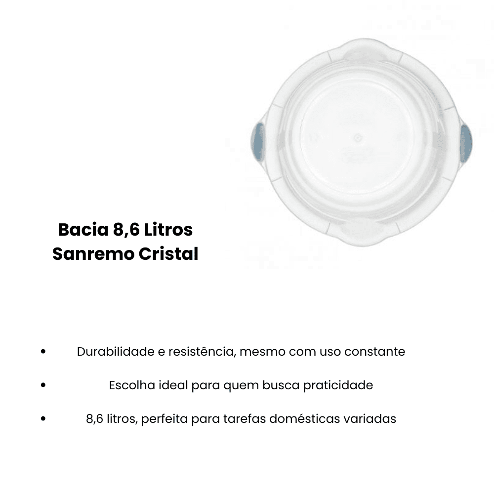 Bacia 8,6 Litros Sanremo Cristal - e - dona