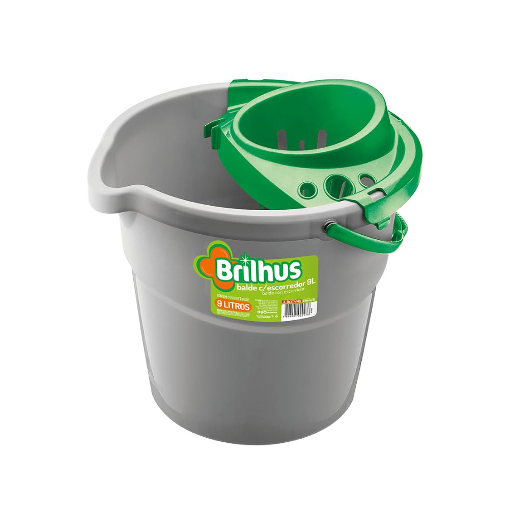 Balde Com Escorredor 9L Brilhus BT2027 - e - dona