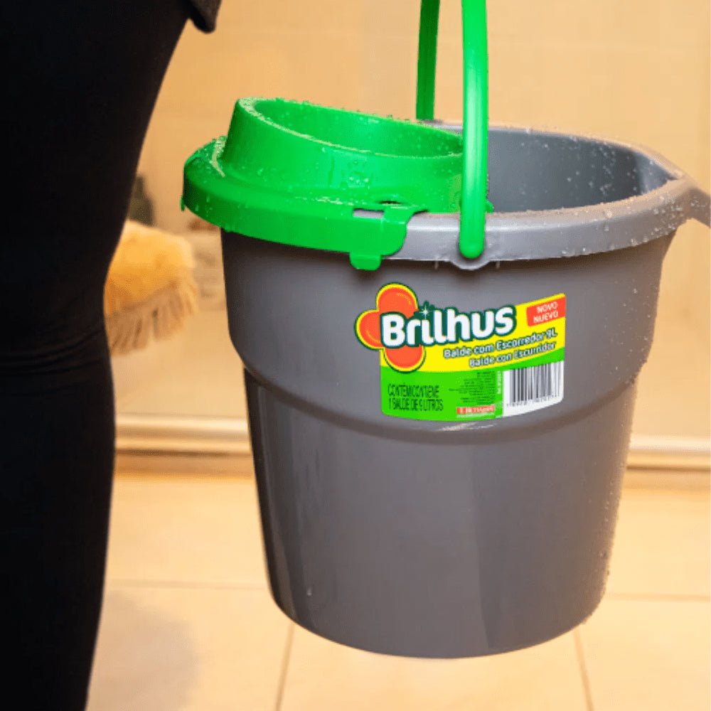 Balde Com Escorredor 9L Brilhus BT2027 - e - dona