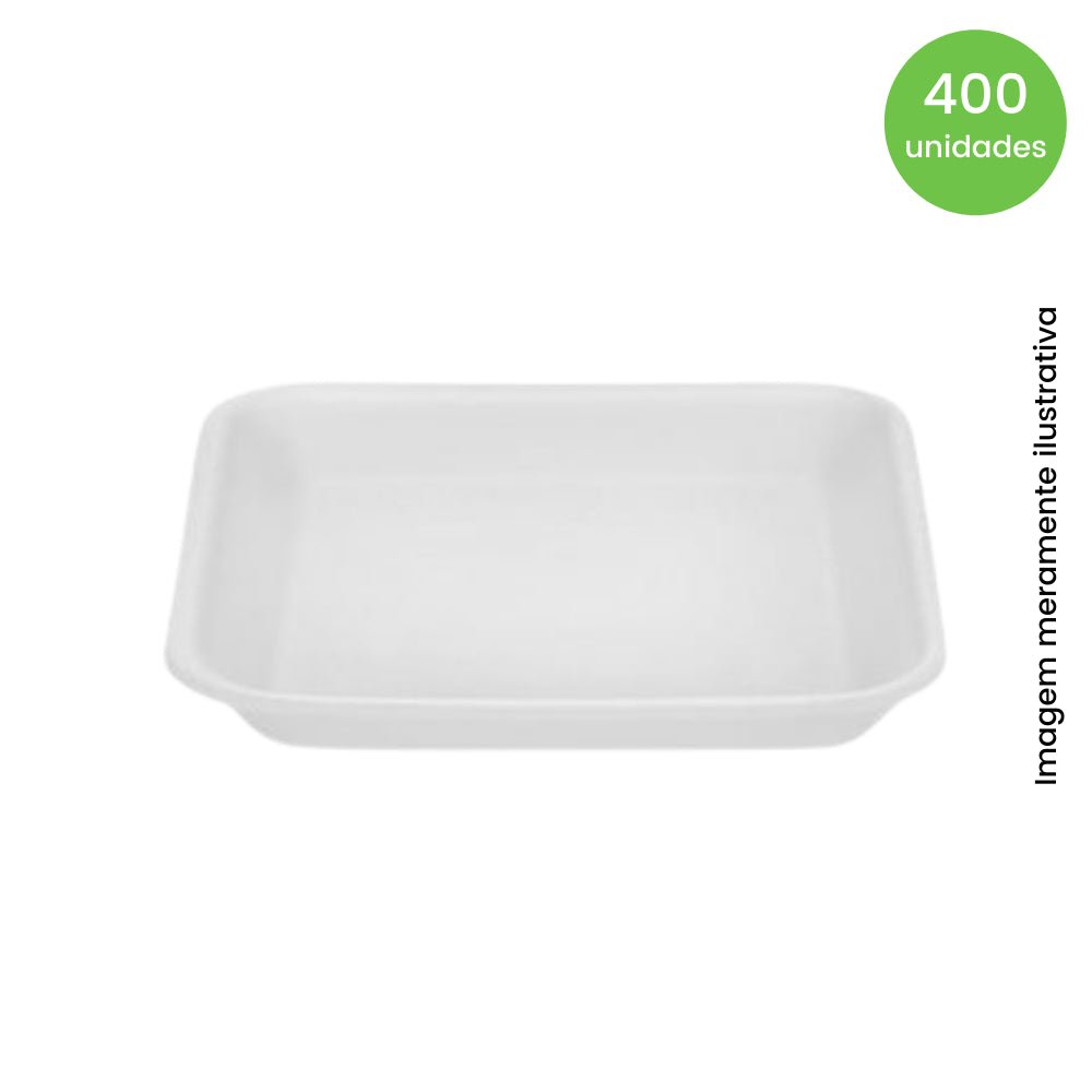 Bandeja de Isopor Rasa 01 Bom Apetite com 400 unidades 150x150x18mm - e - dona