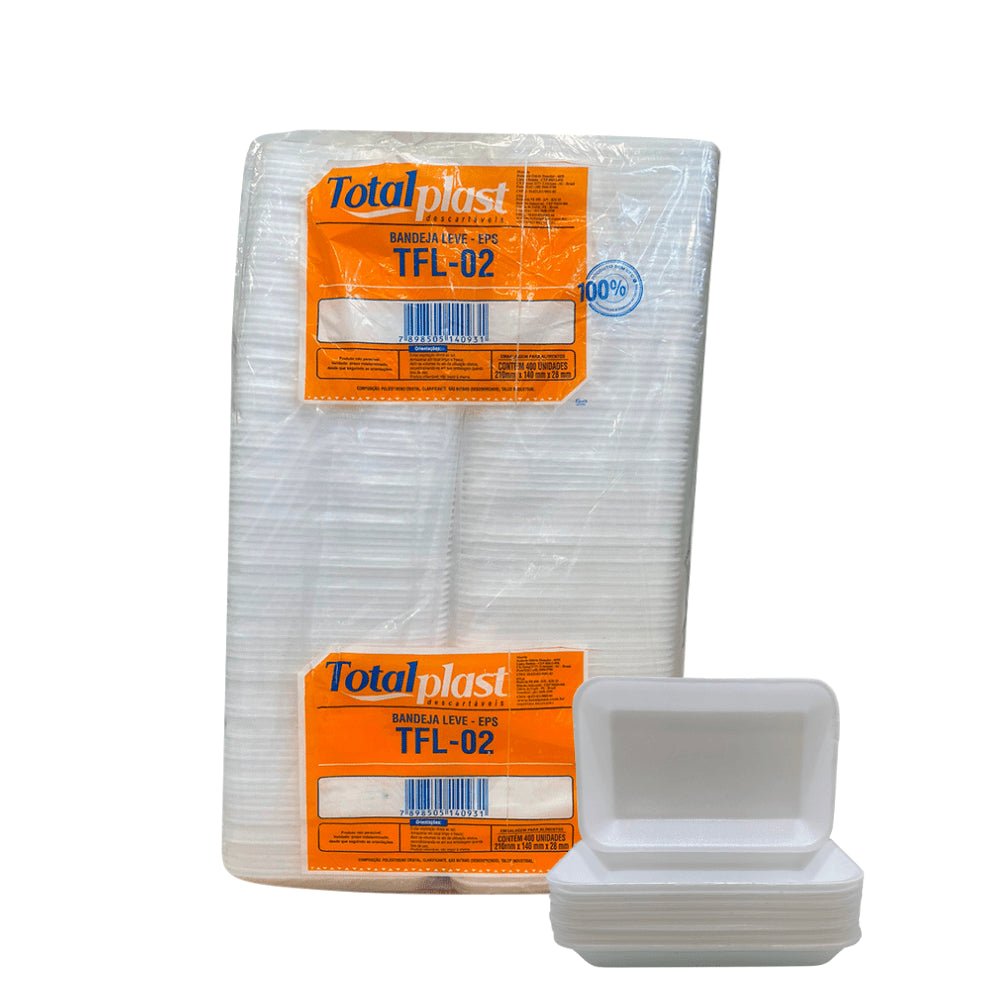 Bandeja Funda de Isopor 02 Totalplast TFL02 com 400 unidades - e - dona