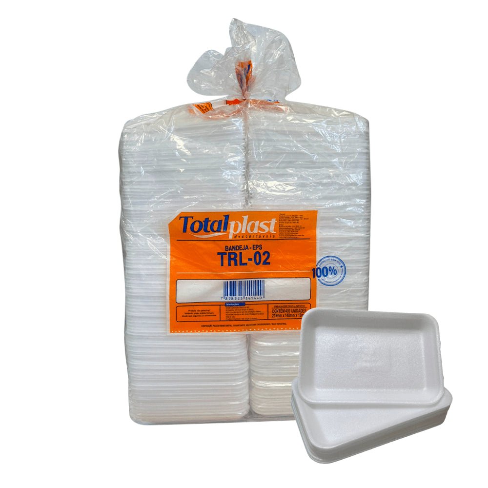 Bandeja Rasa de Isopor 02 Totalplast TRL02 com 400 unidades - e - dona