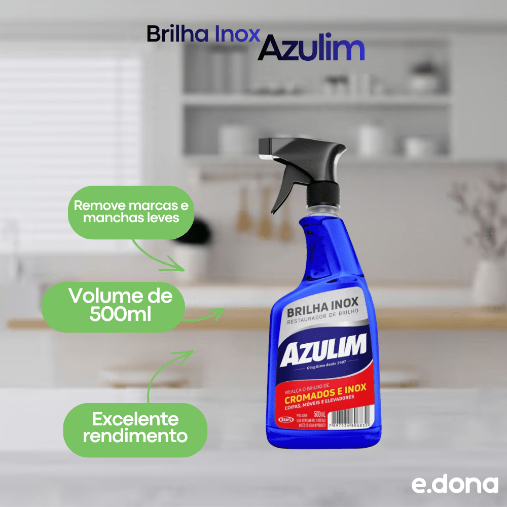 Brilha Inox Azulim 500ml - e - dona