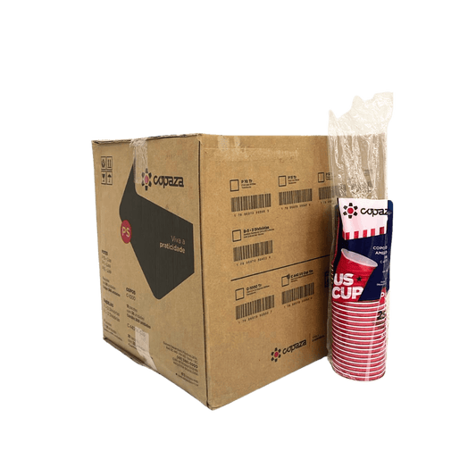 Caixa Copo Descartável Copaza 440ml Red Cup Vermelho com 500 Unidades - e - dona