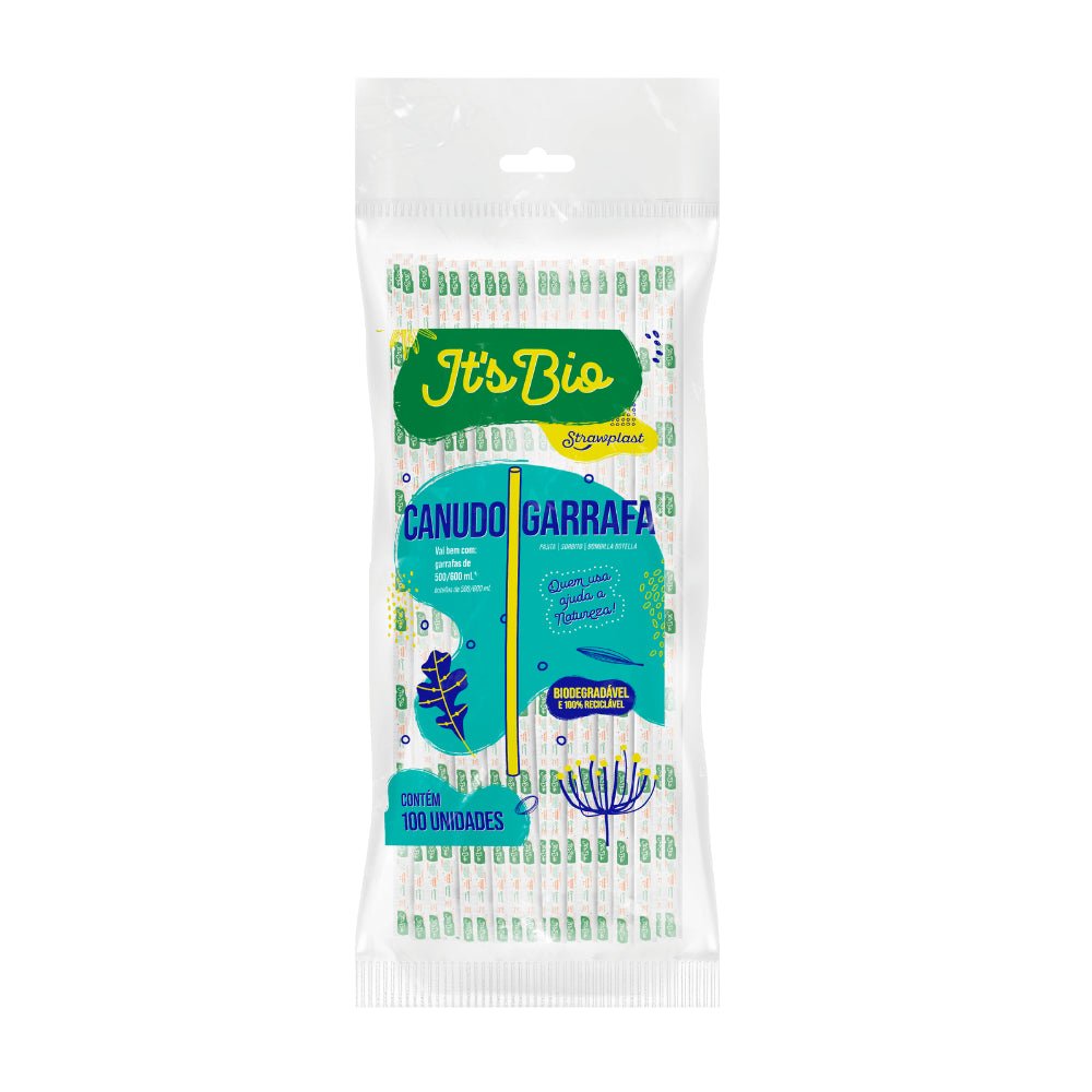 Canudo Bio Suco/Refri sachê TR Strawplast com 100 unidades - e - dona