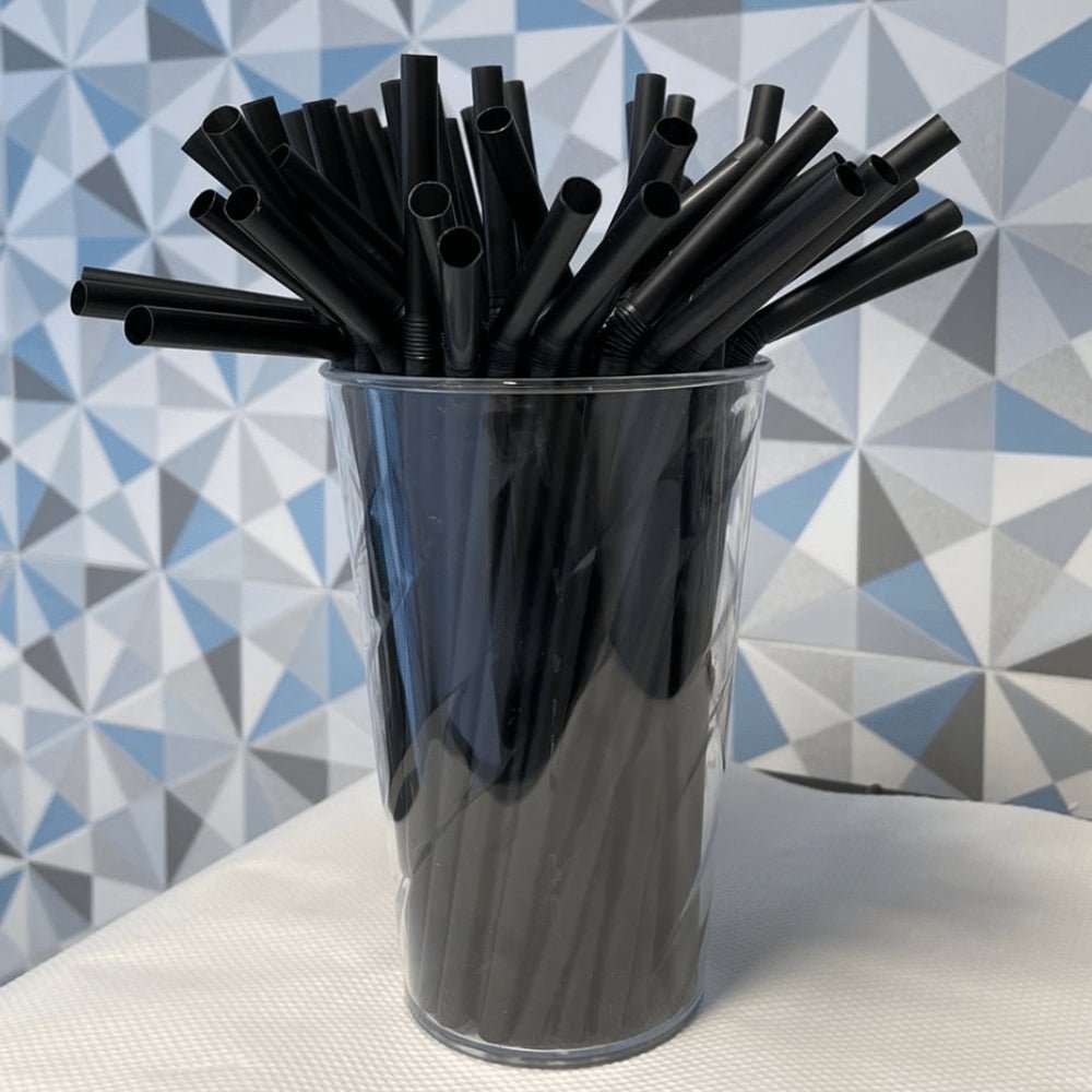 Canudo Biodegradável Preto flexível Bicão com 100 unidades - e - dona