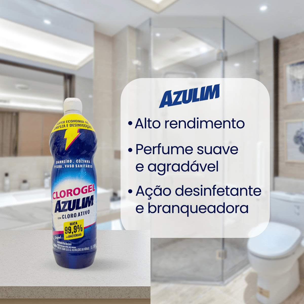 Cloro Gel 1 Litro Azulim Original - e - dona