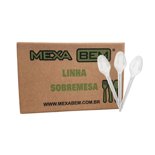 Colher para Sobremesa com 13 cm Cristal Granel Mexa Bem com 1.000 unidades - e - dona