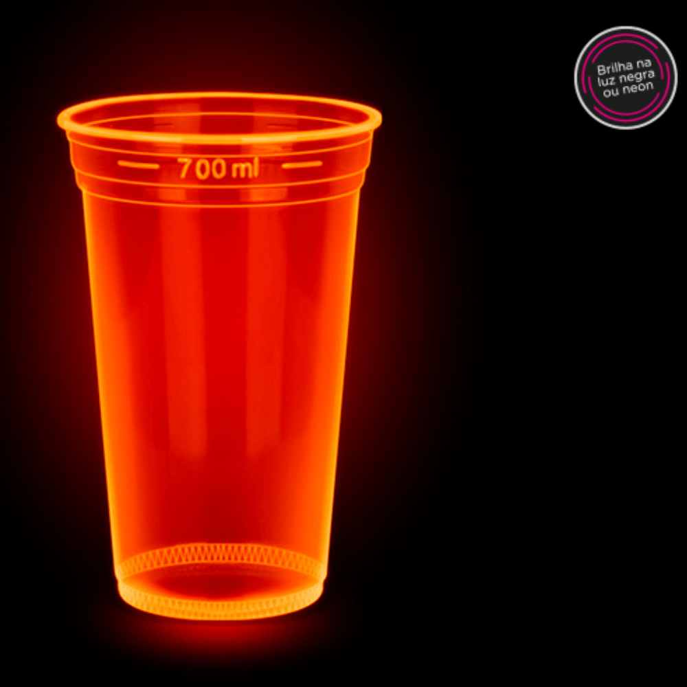 Copo 770ml Copaza PS Neon Laranja Com 50 copos - e - dona
