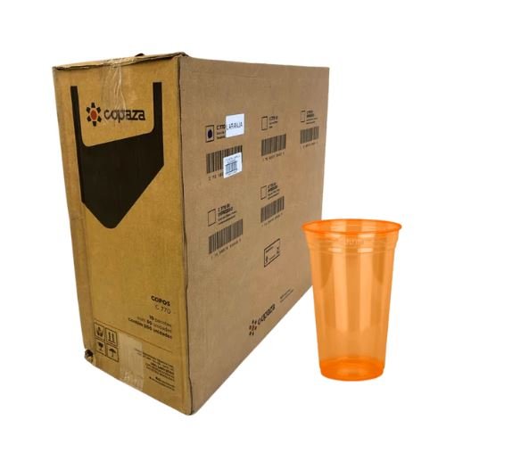 Copo 770ml Copaza PS Neon Laranja Com 500 copos - e - dona