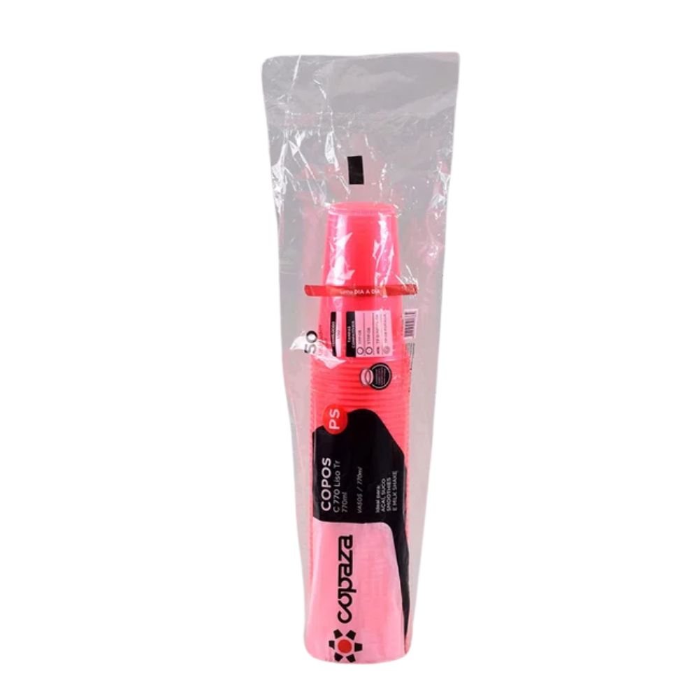 Copo 770ml Copaza PS Neon Rosa com 500 Unidades - e - dona