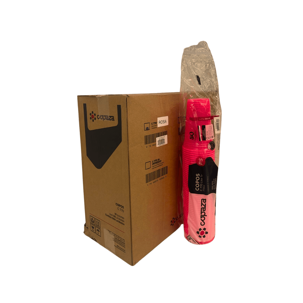 Copo 770ml Copaza PS Neon Rosa com 500 Unidades - e - dona