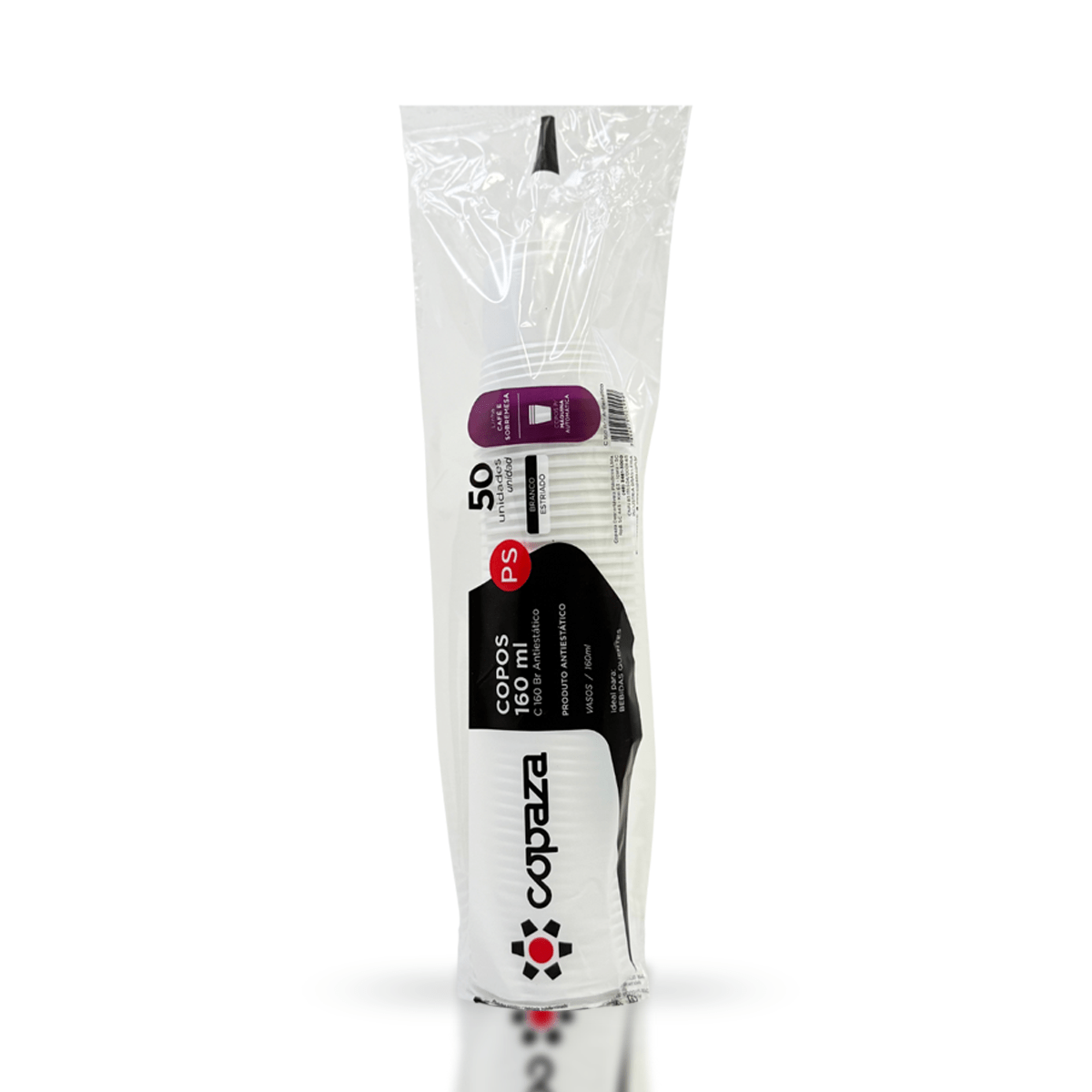 Copo de 160ml branco Antiestático PS Copaza com 1.500 unidades para máquinas de café - e - dona