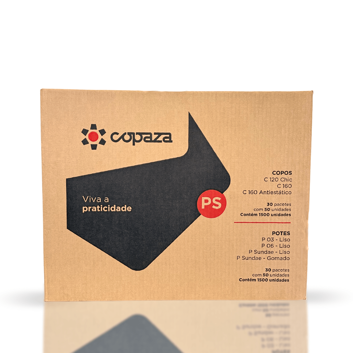 Copo de 160ml branco Antiestático PS Copaza com 1.500 unidades para máquinas de café - e - dona