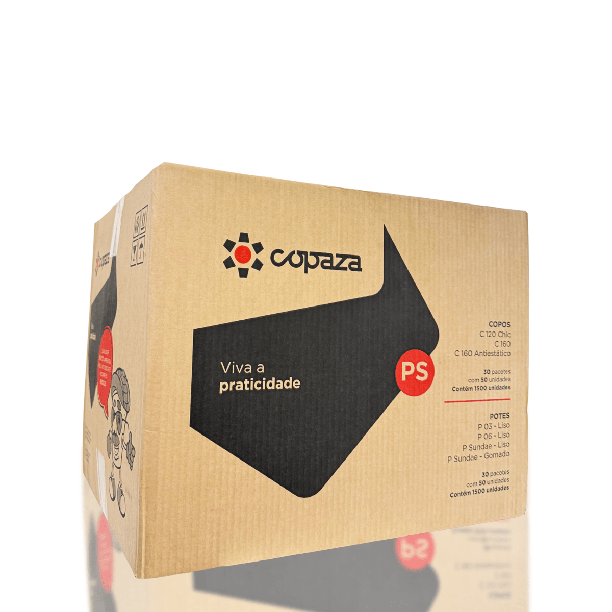 Copo de 160ml branco Antiestático PS Copaza com 1.500 unidades para máquinas de café - e - dona