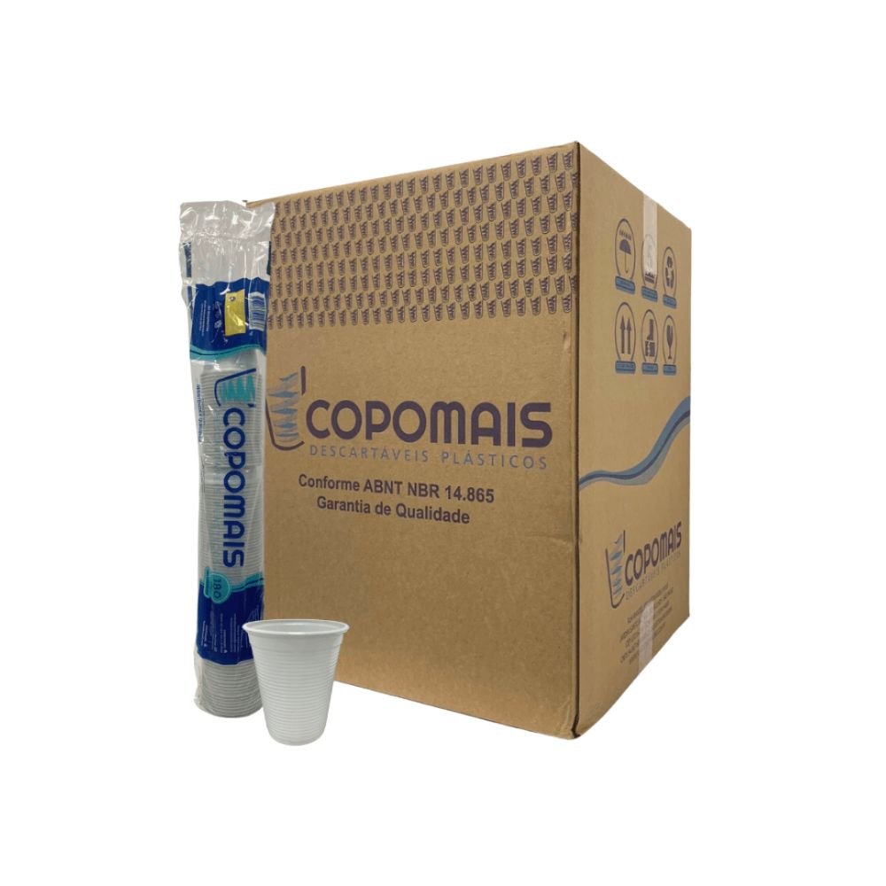 Copo de 180ml Branco ABNT 2012 P Copomais com 2.500 unidades - e - dona