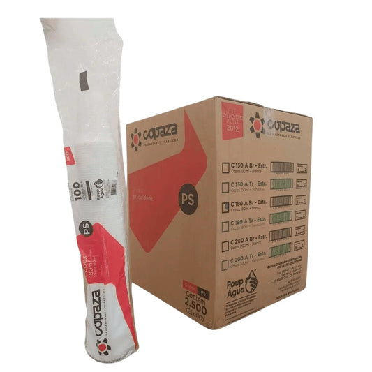 Copo de 180ml Branco ABNT2012 Copaza com 2.500 unidades - e - dona