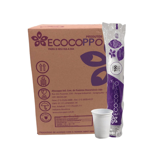 Copo de 180ml PP Branco ABNT 2012 Ecocoppo caixa com 2.500 unidades - e - dona